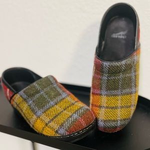 Tartan plaid wool Dansko clogs — ultimate comfort and too cute to boot!